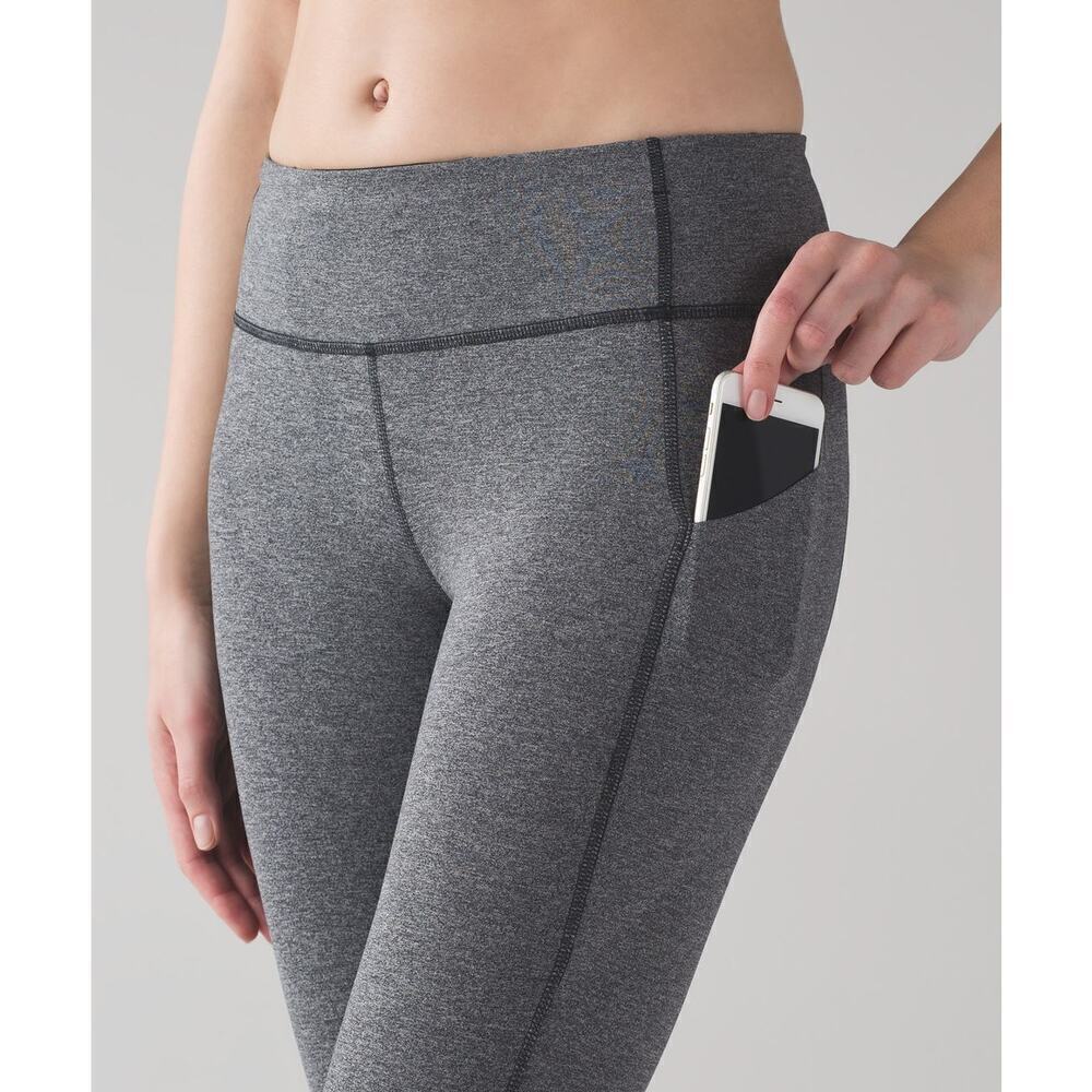 Lululemon Pace Rival Crop *22" Size 6 Heathered Black / Black - Picture 12 of 13